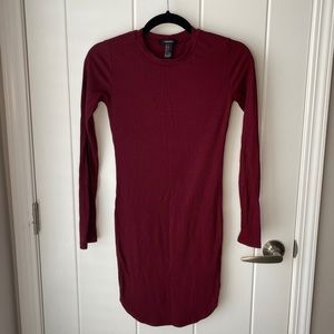 Burgundy body con dress